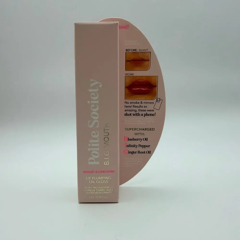 Polite Society B.I.G. Mouth Lip Plumping Oil Gloss 5mL Full Size NIB